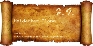 Heidecker Ilona névjegykártya